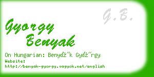 gyorgy benyak business card